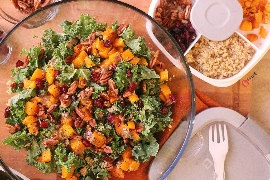 Holiday Butternut Squash with Kale & Quinoa Salad