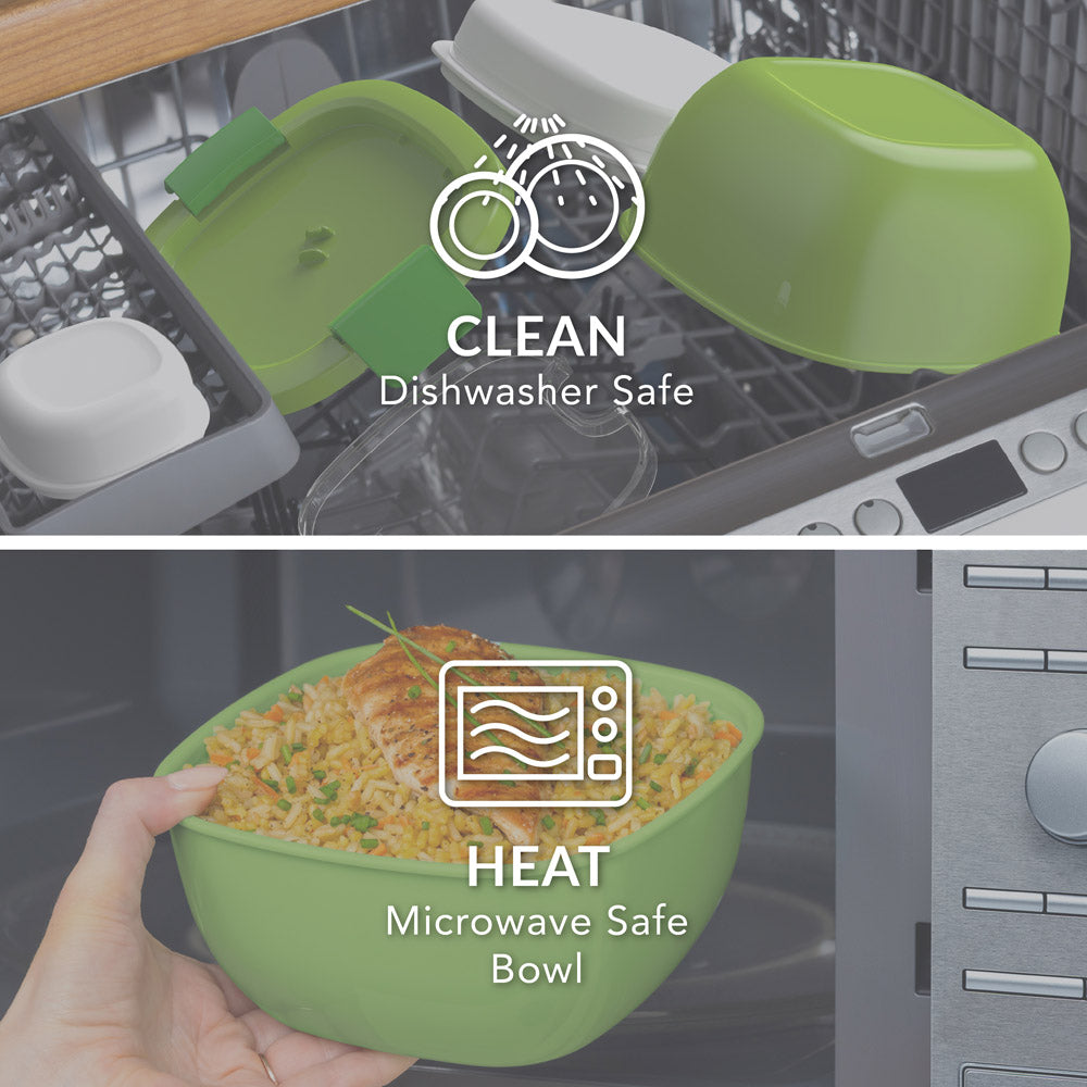 Bentgo® Salad Container (2-Pack)  - Green | Dishwasher Safe and Microwave Safe