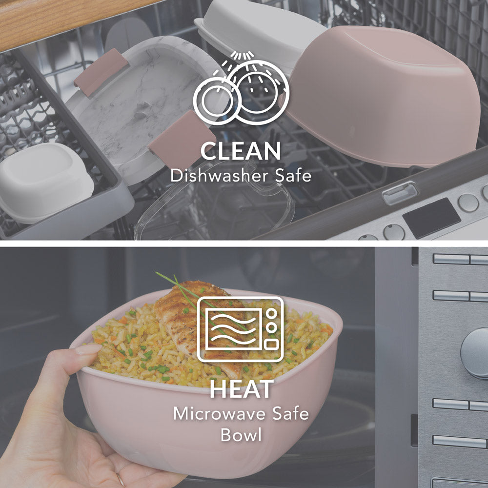 Bentgo® Salad Container (2-Pack) - Blush Marble | Dishwasher Safe and Microwave Safe