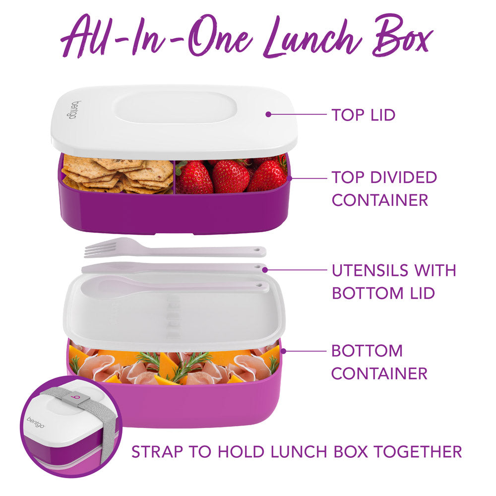 Bentgo® Classic Lunch Box | Bento Style Lunch Box | Purple