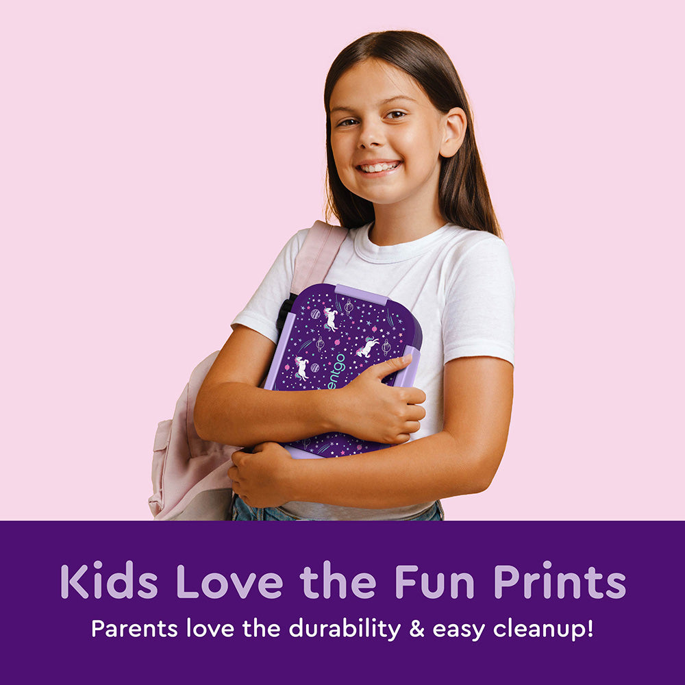 Bentgo® Kids Snap & Go 2-Piece Lunch Set - Unicorn | Kids Love The Fun Prints - Parents Love The Durability & Easy Cleanup!