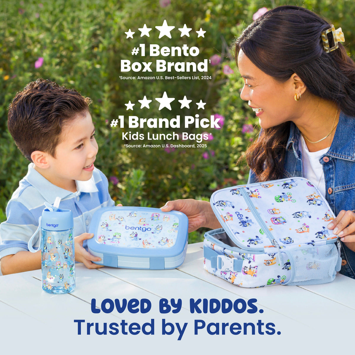 Bentgo® + Bluey Kids 3-Piece Lunchtime Trio Set | Play Date - #1 Bento Box Brand and #1 Brand Pick Kids Lunch Bags - Loved By Kiddos, Trusted By Parents