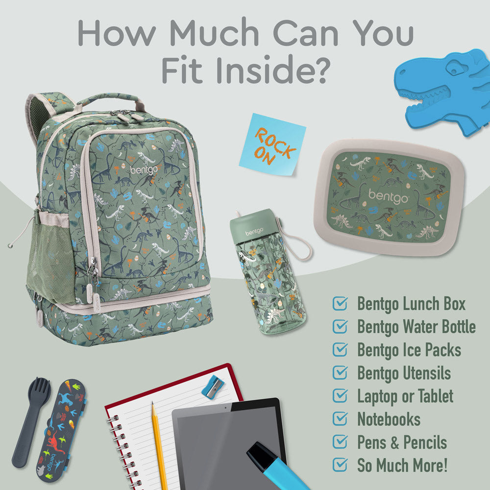 Bentgo® Kids Backpack & Lunch Bag | Dino Fossils