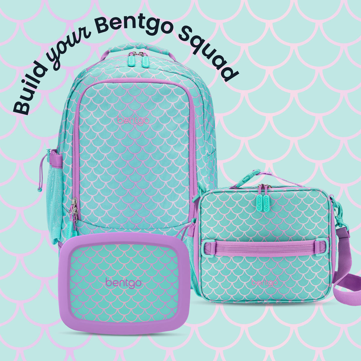 Bentgo® Kids Prints 2-in-1 Backpack & Lunch Bag - Mermaid Scales | Build Your Bentgo Squad