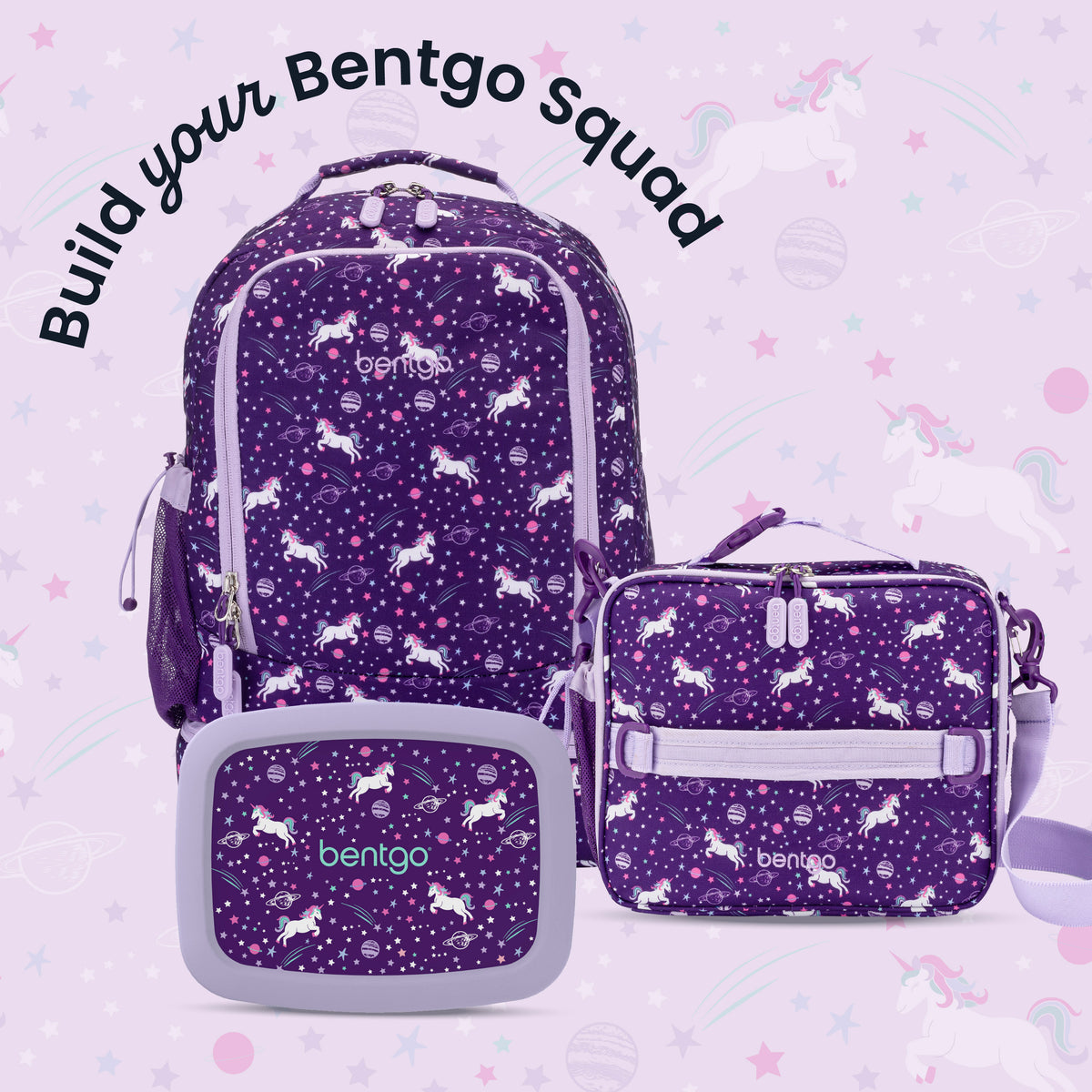 Bentgo® Kids Prints 2-in-1 Backpack & Lunch Bag - Unicorn | Build Your Bentgo Squad
