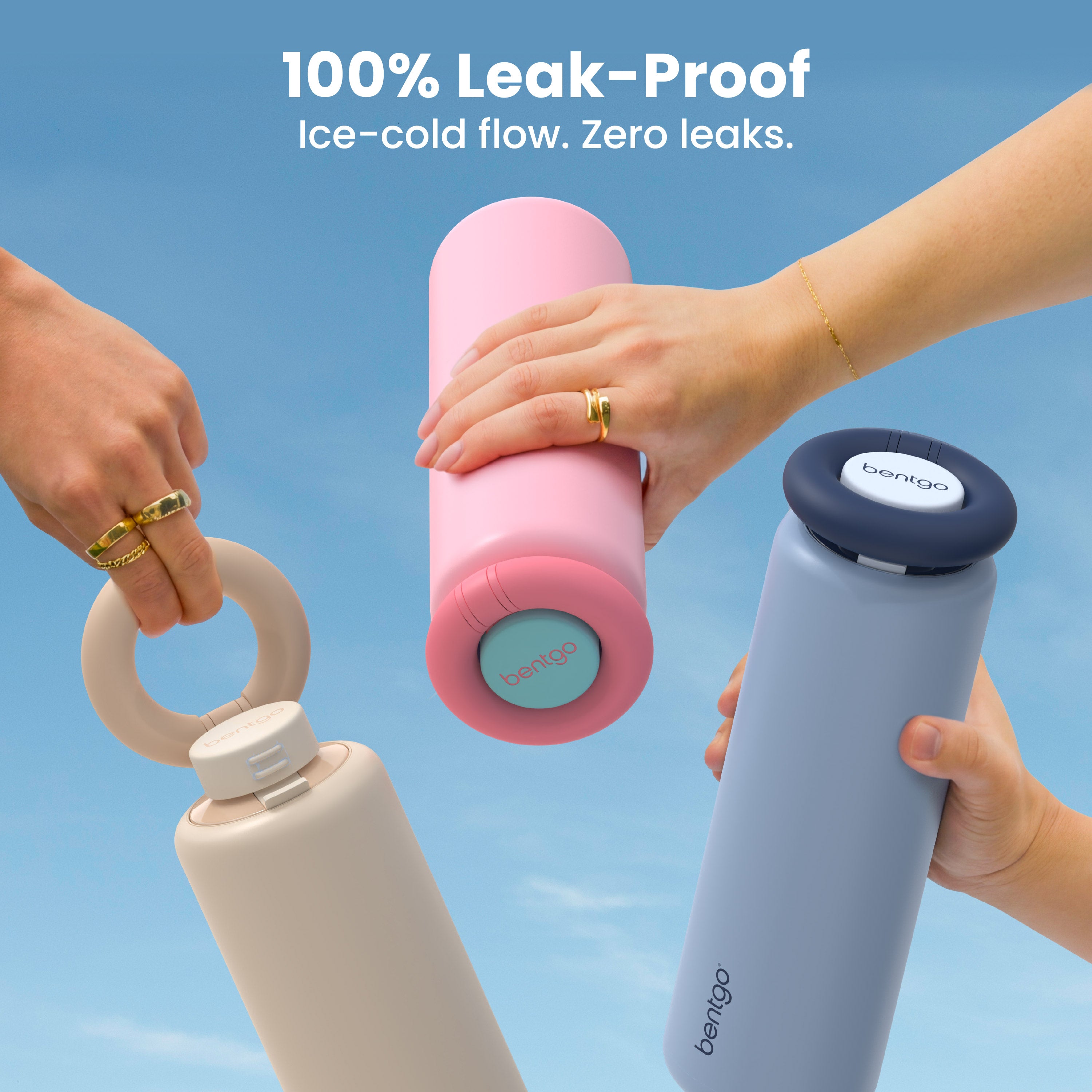 Bentgo® Lift Water Bottle | Latte - 100% Leak-Proof (Ice-Cold Flow, Zero Leaks)
