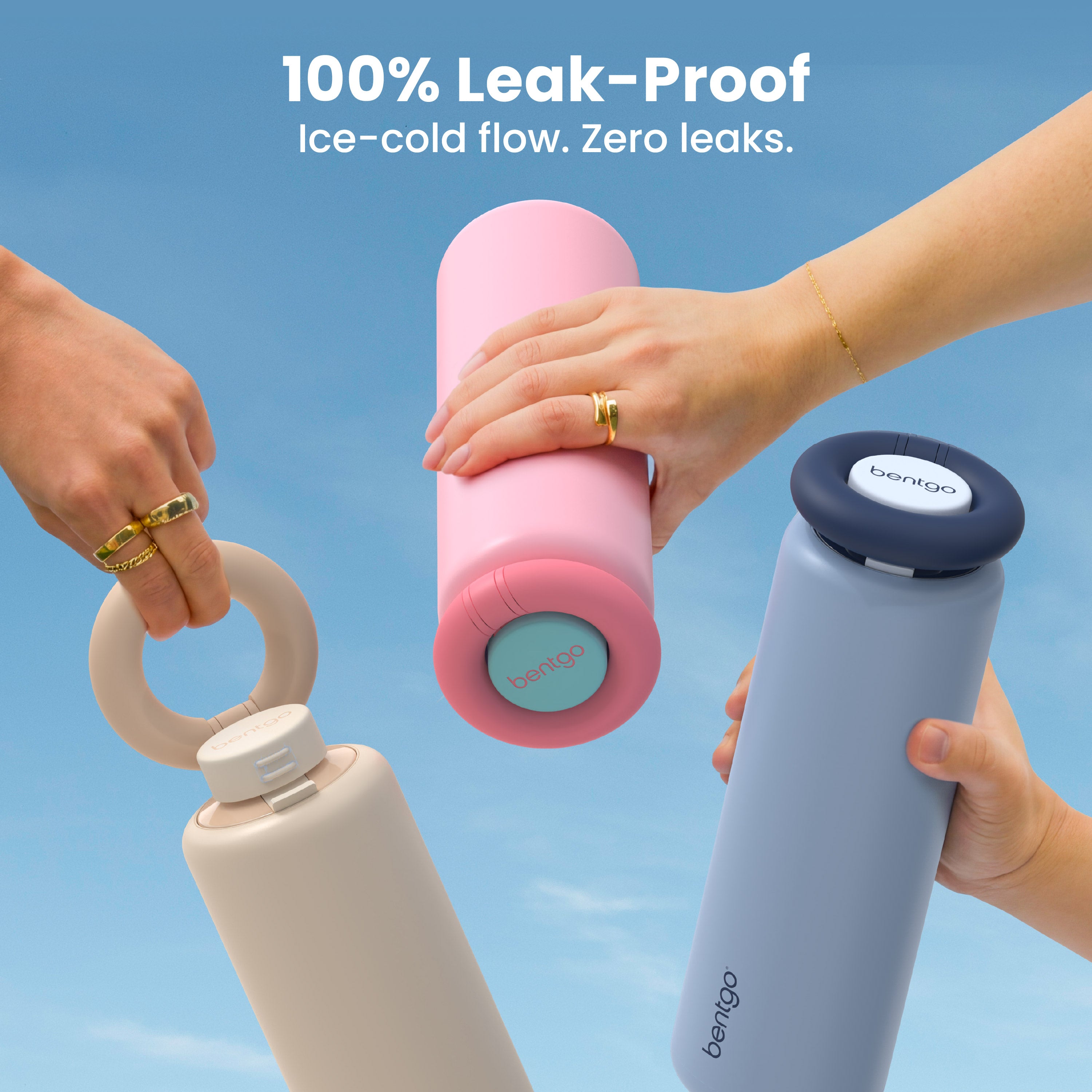 Bentgo® Lift Water Bottle | Bubblegum - 100% Leak-Proof (Ice-Cold Flow, Zero Leaks)