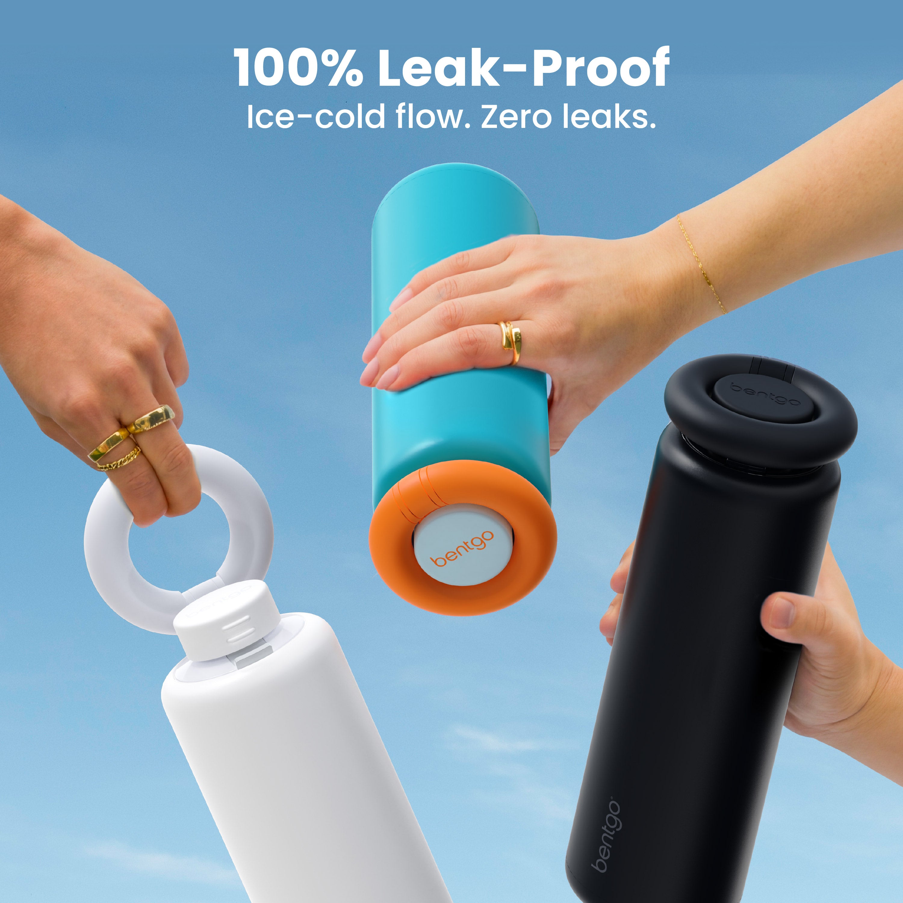 Bentgo® Lift Water Bottle | Back to Black - 100% Leak-Proof (Ice-Cold Flow, Zero Leaks)