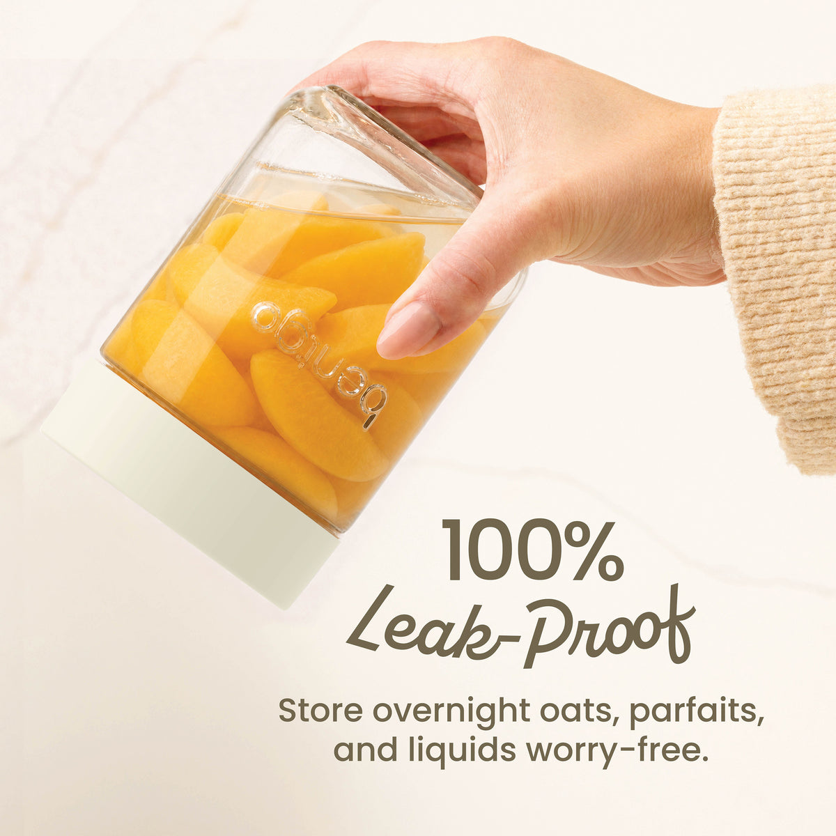 Bentgo® Glass Food Jar Set (14-Piece) - Desert Sage | 100% Leak-Proof - Store Overnight Oats, Parfaits, and Liquids Worry-Free
