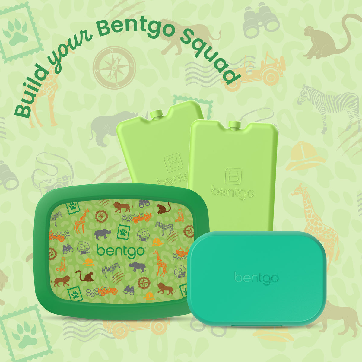 Bentgo Kids Prints Lunch Box - Safari | Kids Lunch Box - Build Your Bentgo Squad