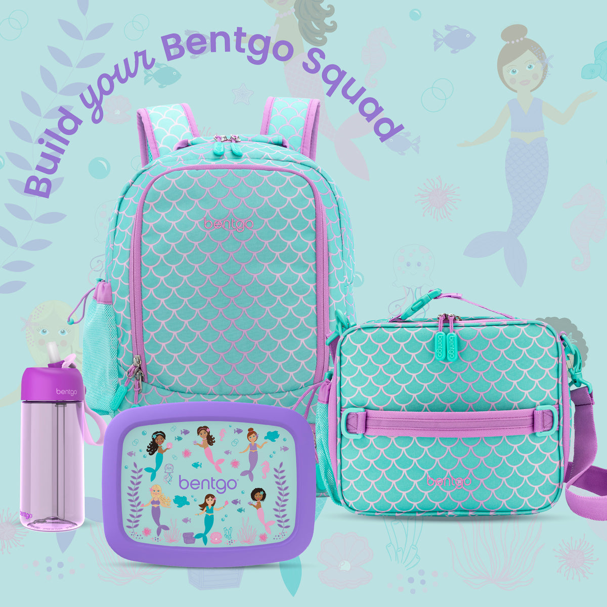 Bentgo Kids Prints Lunch Box - Mermaids in the Sea | Kids Lunch Box - Build Your Bentgo Squad