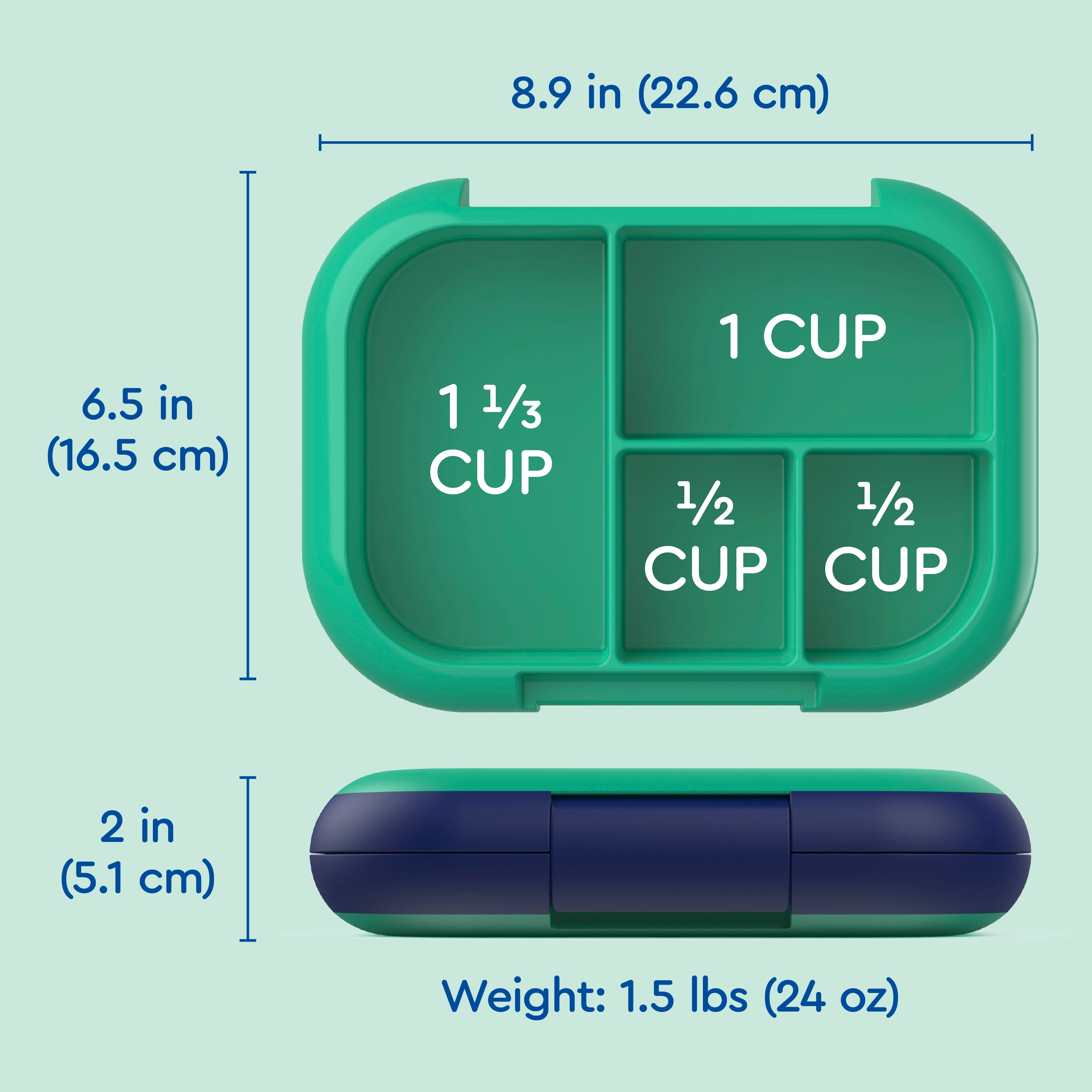 Bentgo® Chill Kids Lunch Box  | Dimensions