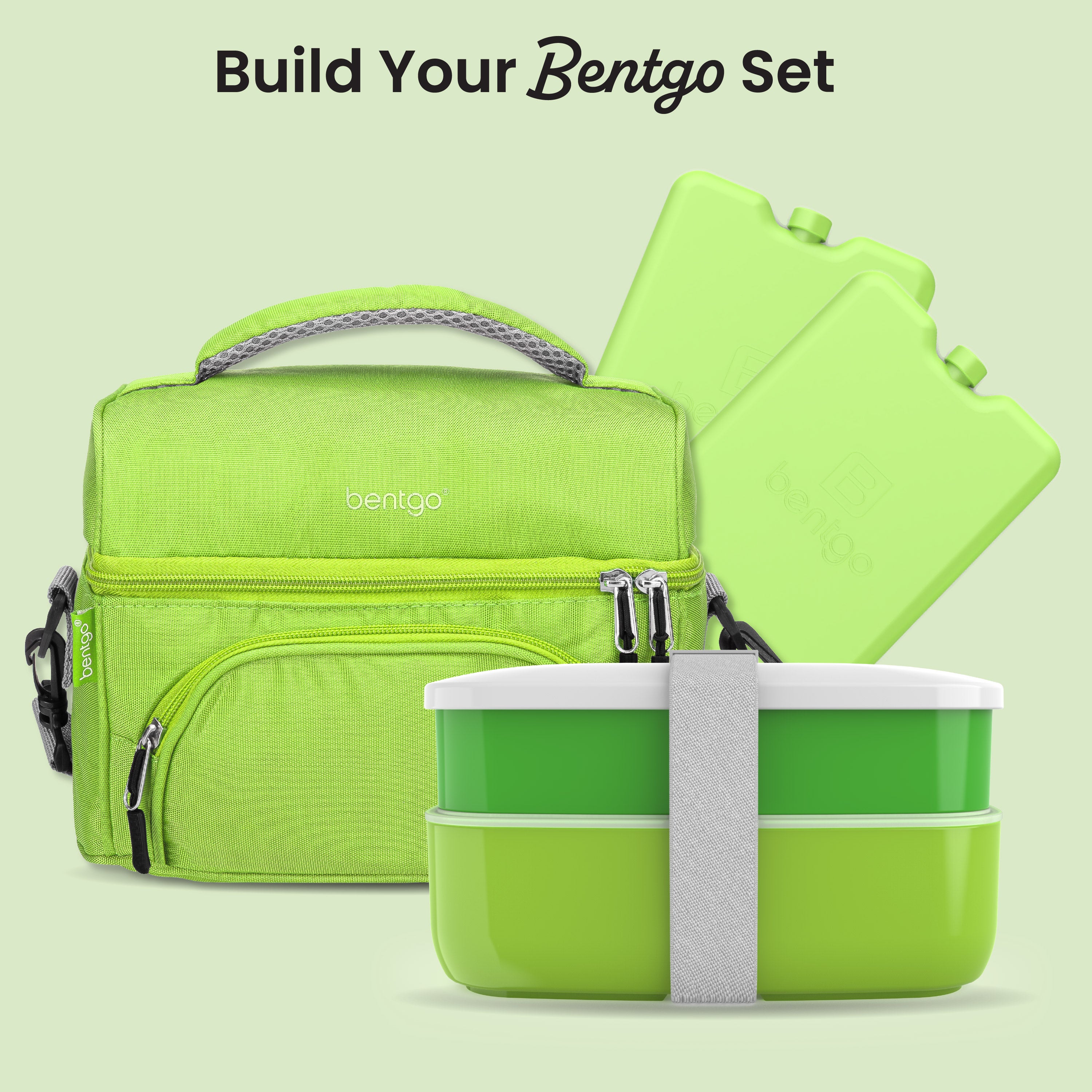 Bentgo Chillers Reusable Ice Packs (4-Pack) - Green | Build Your Bentgo Set