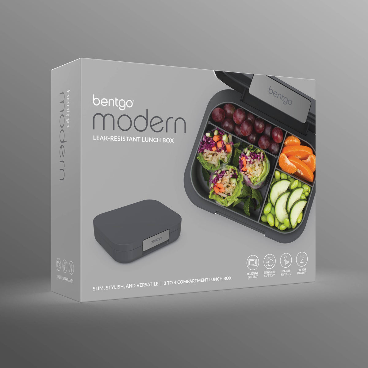 Bentgo Modern Lunch Box (2 Pack) - Dark Gray | Product Packaging