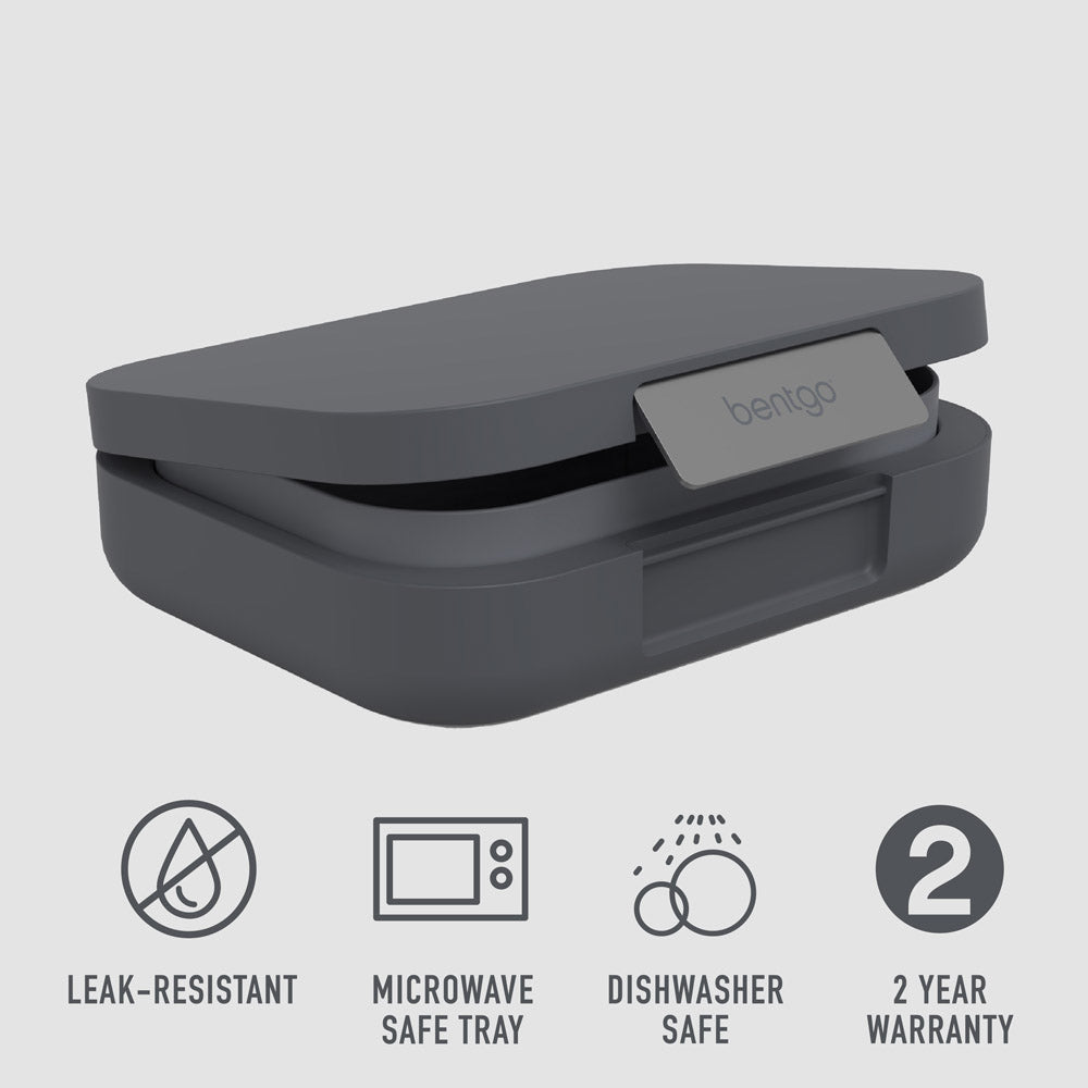 Bentgo® Modern Lunch Box - Dark Gray. Leak-Resistant, Microwafe-Safe Tray, Dishwasher Safe, 2 Year Warranty