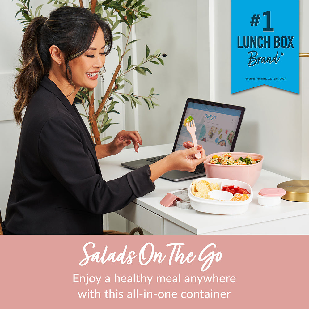 Bentgo® Salad Container (2-Pack) - Blush Marble | Salads On The Go - Enjoy A Healthy Meal Anywhere With This All-In-One Container