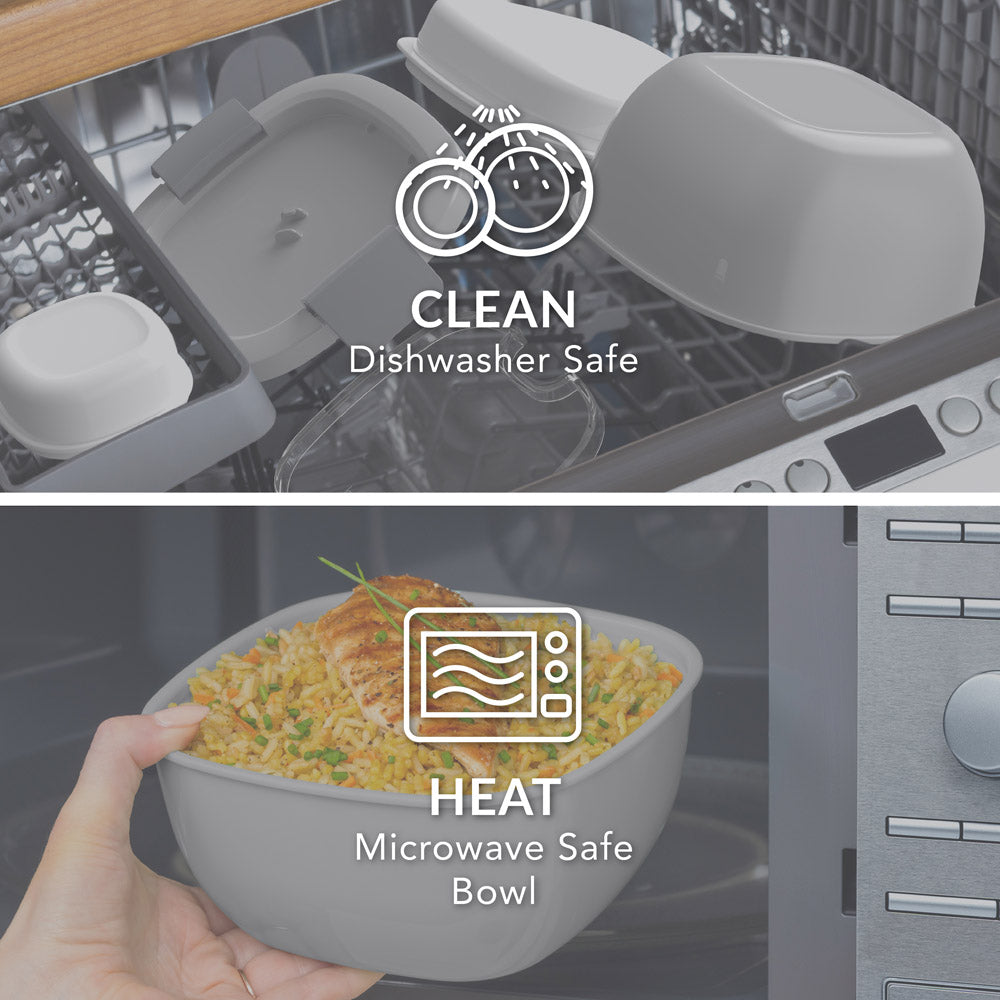 Bentgo® All-in-One Salad Container  - Gray | Dishwasher Safe and Microwave Safe