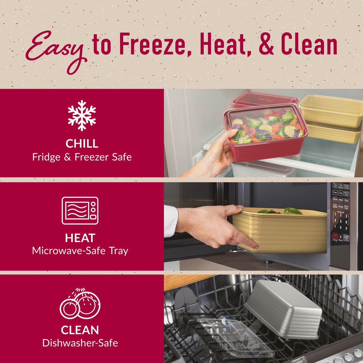 Bentgo® Prep Deep-Dish Holiday Food Storage Set (30-Pieces) | Easy To Freeze, Heat, & Clean | Fridge & Freezer Safe, Microwave-Safe Tray, And Dishwasher-Safe