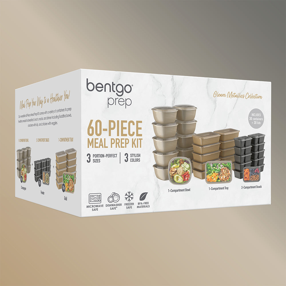 Bentgo® Prep 60-Piece Variety Meal Prep Kit  - Gleam Metallics | Packaging