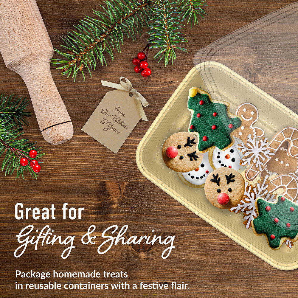Bentgo® Prep Holiday Food Storage Set (60-Piece) - Holiday Glitter Collection | Great For Gifting & Sharing - Package Homemade Treats In Reusable Containers With A Festive Flair