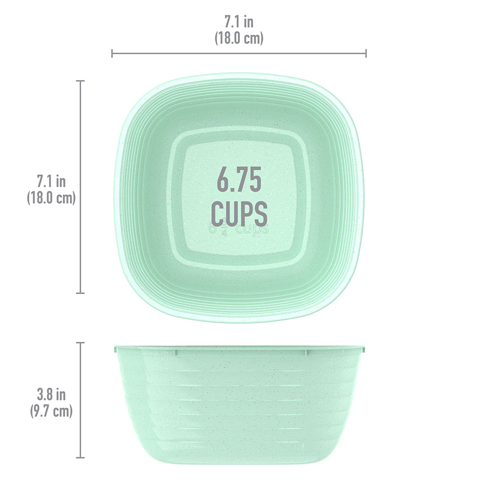 Bentgo® Prep 1-Compartment Bowls - Sage Leaf Glitter | Dimensions