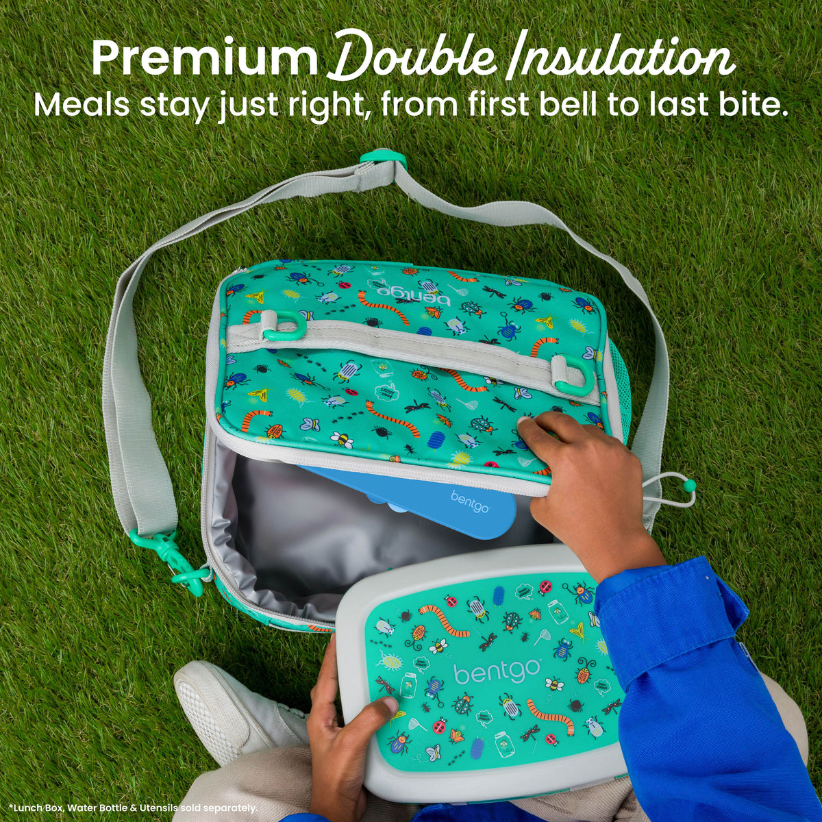 Bentgo® Kids Prints Lunch Bag - Bug Buddies | Premium Double Insulation - Meals Stay Just Right, From First Bell To Last Bite
