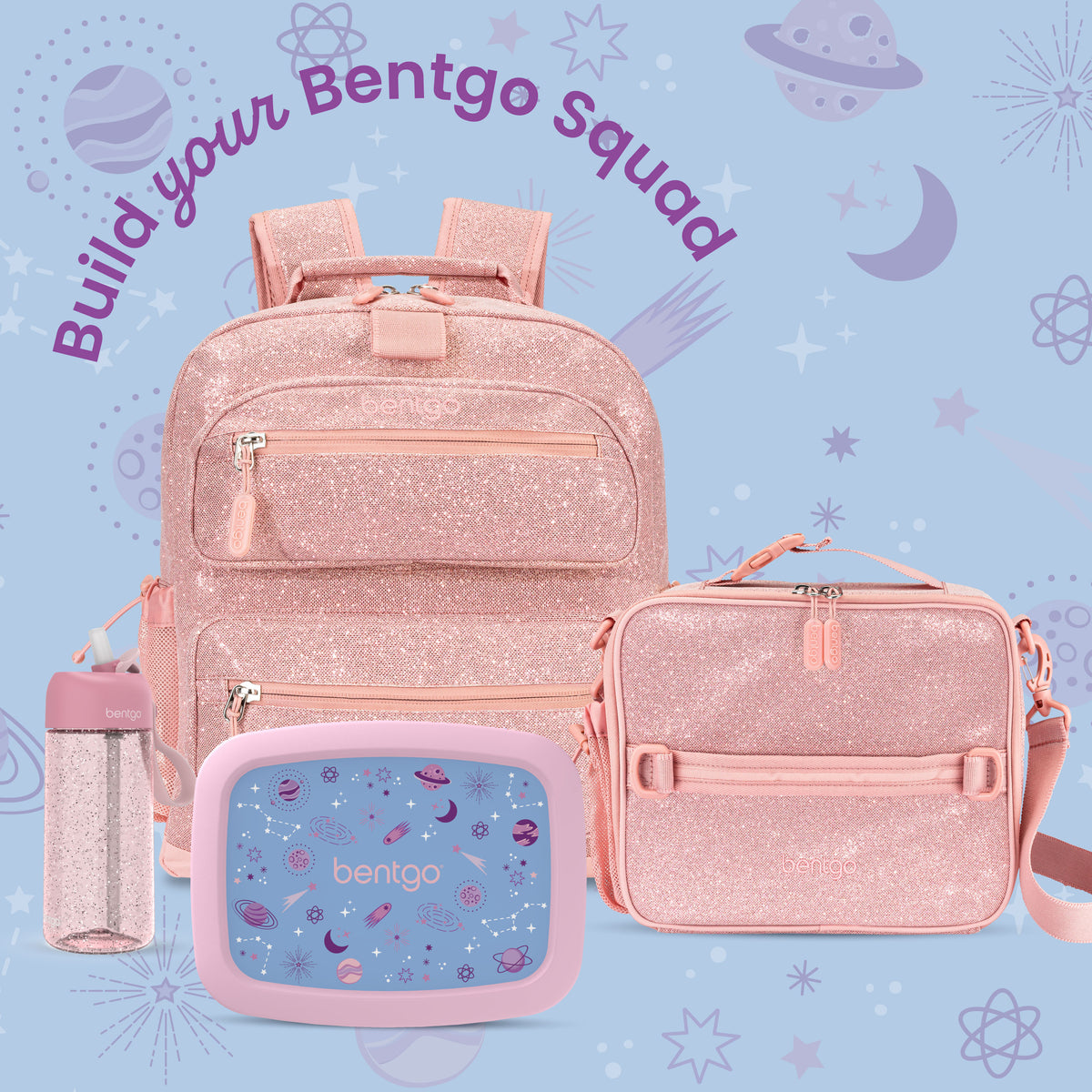 Bentgo® Kids Prints Lunch Bag - Lavender Galaxy | Build Your Bentgo Squad
