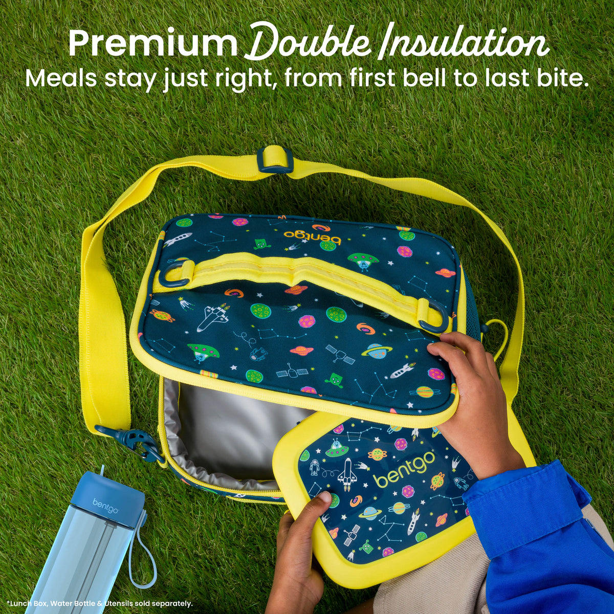 Bentgo® Kids Prints Lunch Bag - Space | Premium Double Insulation - Meals Stay Just Right, From First Bell To Last Bite
