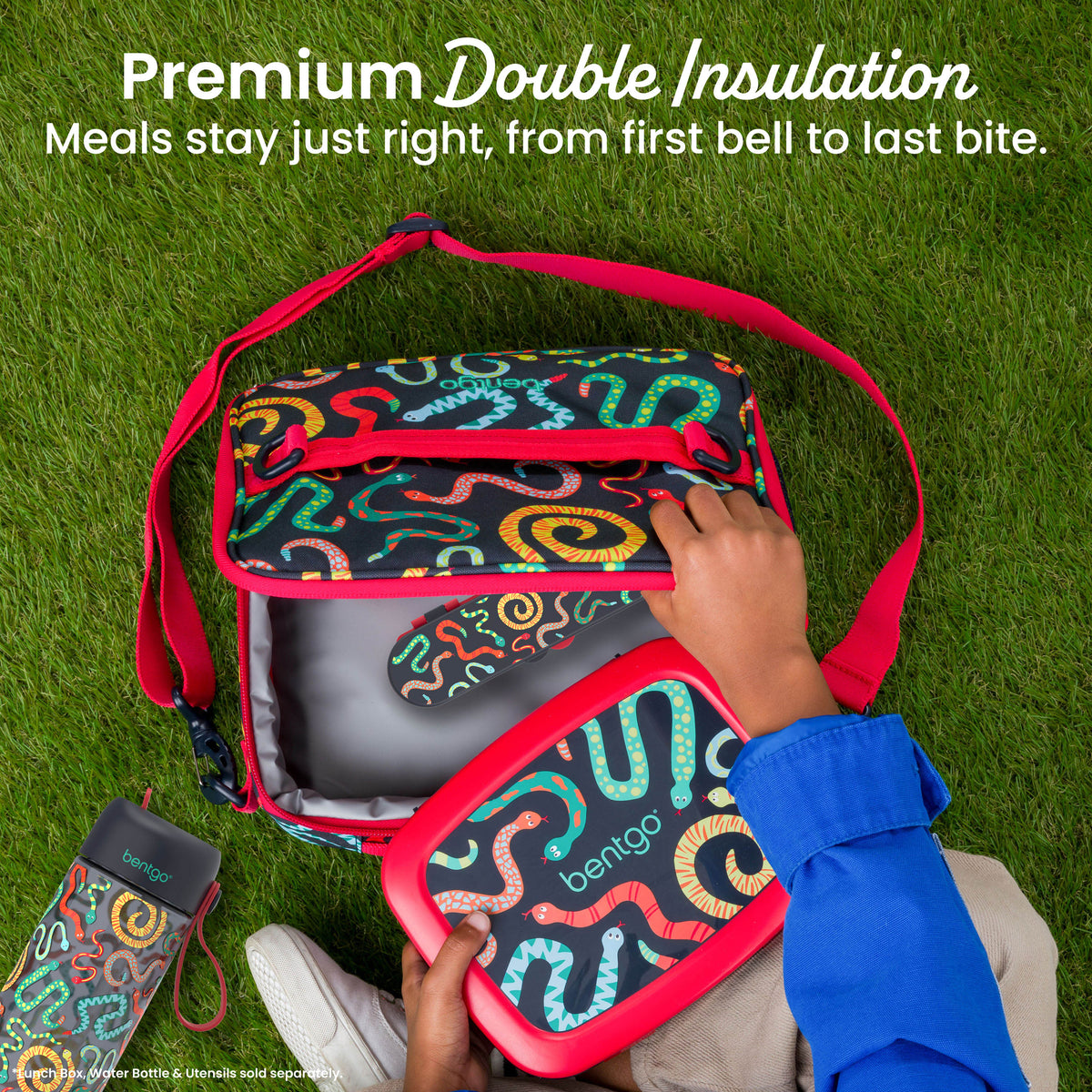 Bentgo® Kids Prints Lunch Bag - Sssnakes | Premium Double Insulation - Meals Stay Just Right, From First Bell To Last Bite