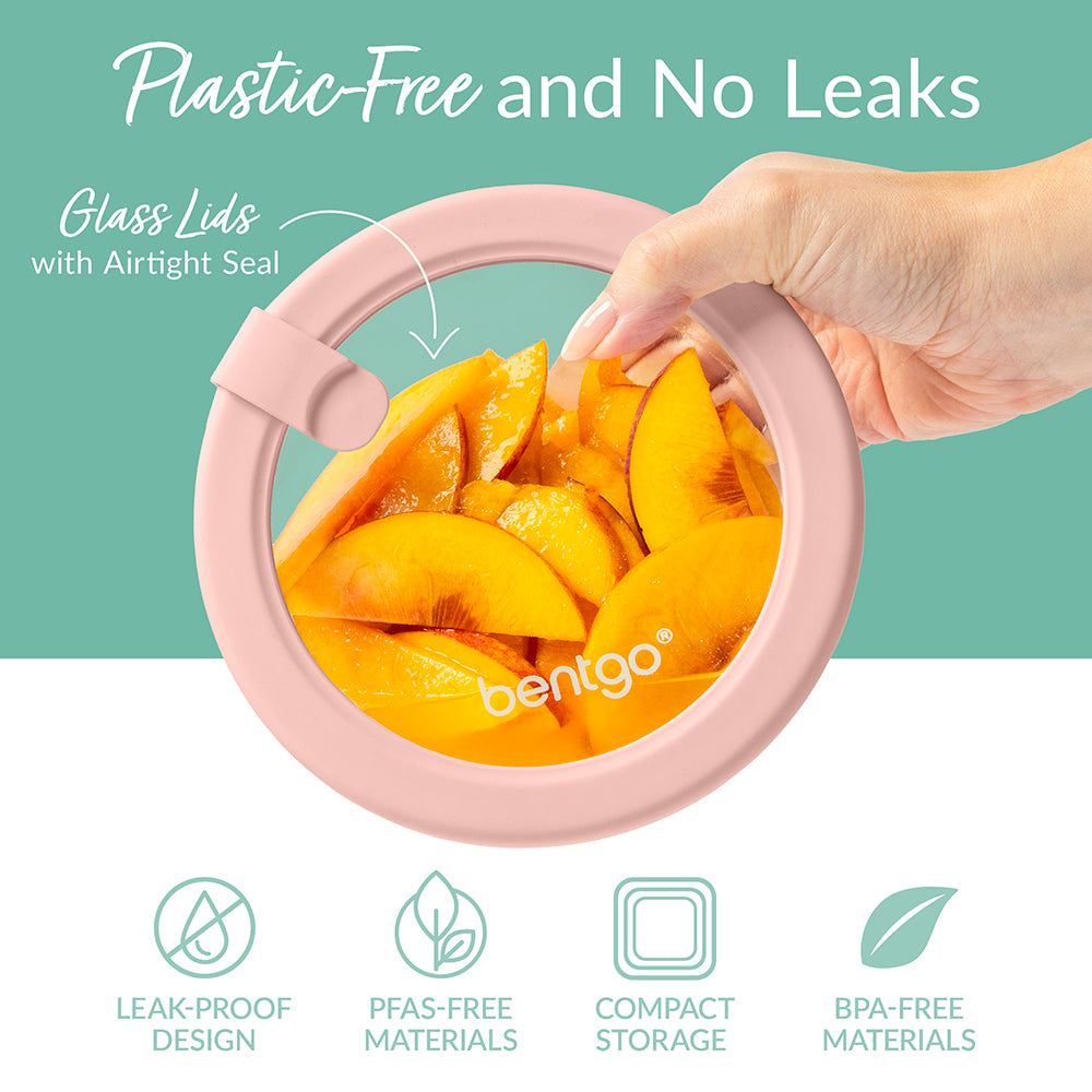 Bentgo Signature Glass Food Storage Set (12-Piece) - Desert Sage | Plastic-Free & No Leaks - Leak-Proof Design, PFAS-Free Materials, Compact Storage, And BPA-Free Materials