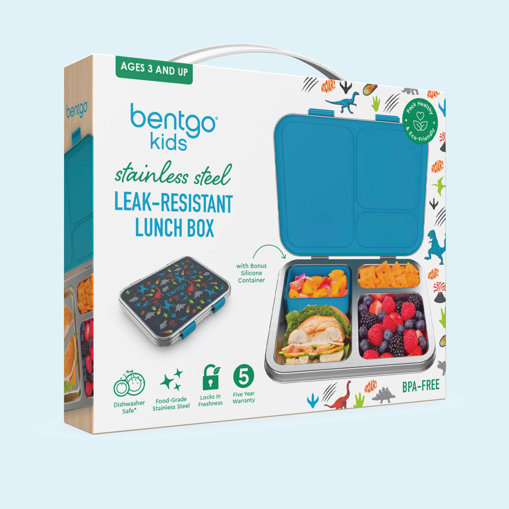 Bentgo® Kids Stainless Steel Prints Lunch Box - Dinosaur | Packaging