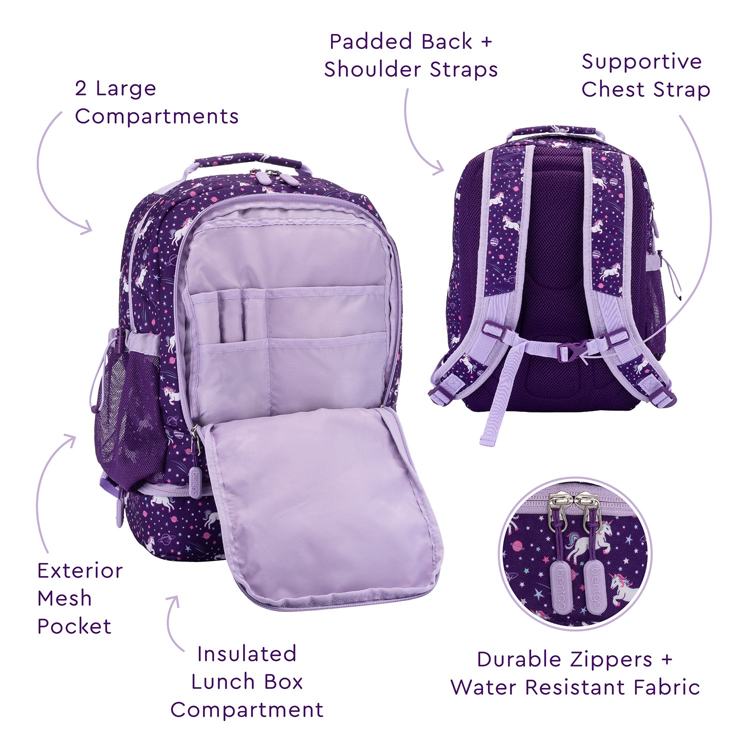 Bentgo® Chill Kids Lunch Box & Backpack - Unicorn