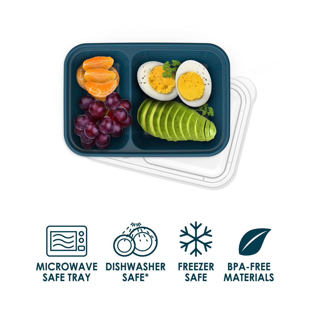 Bentgo® Prep 2-Compartment Snack Containers - Deep Teal