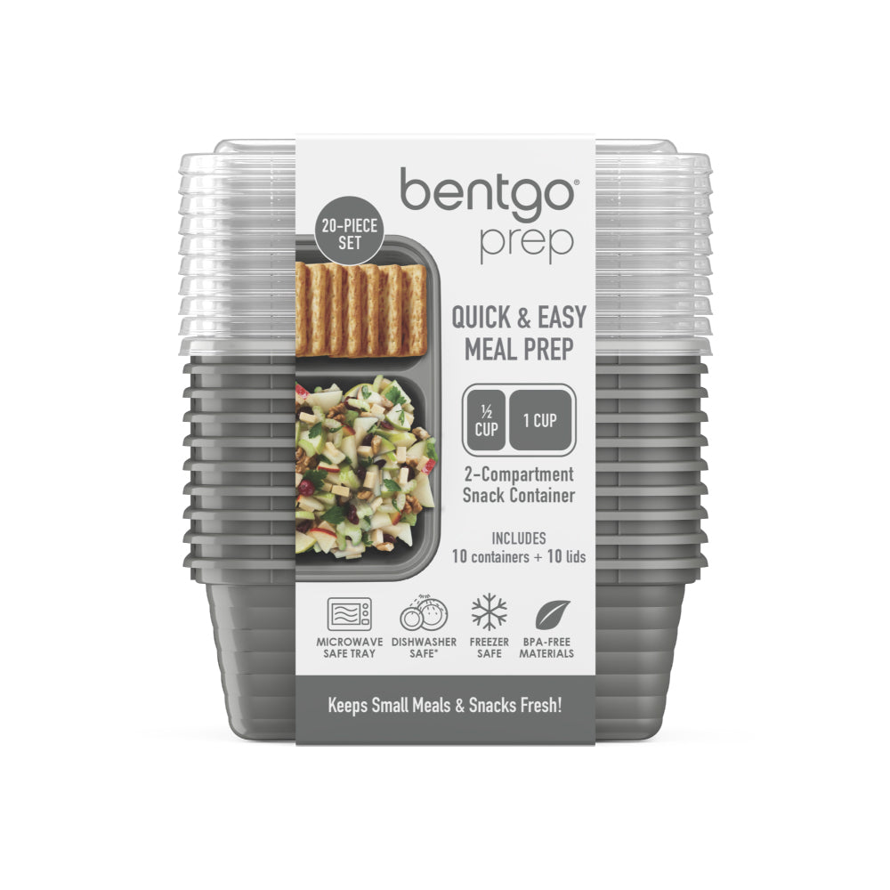 Bentgo® Prep 2-Compartment Snack Containers (20-Piece) - Pewter | Product Packaging