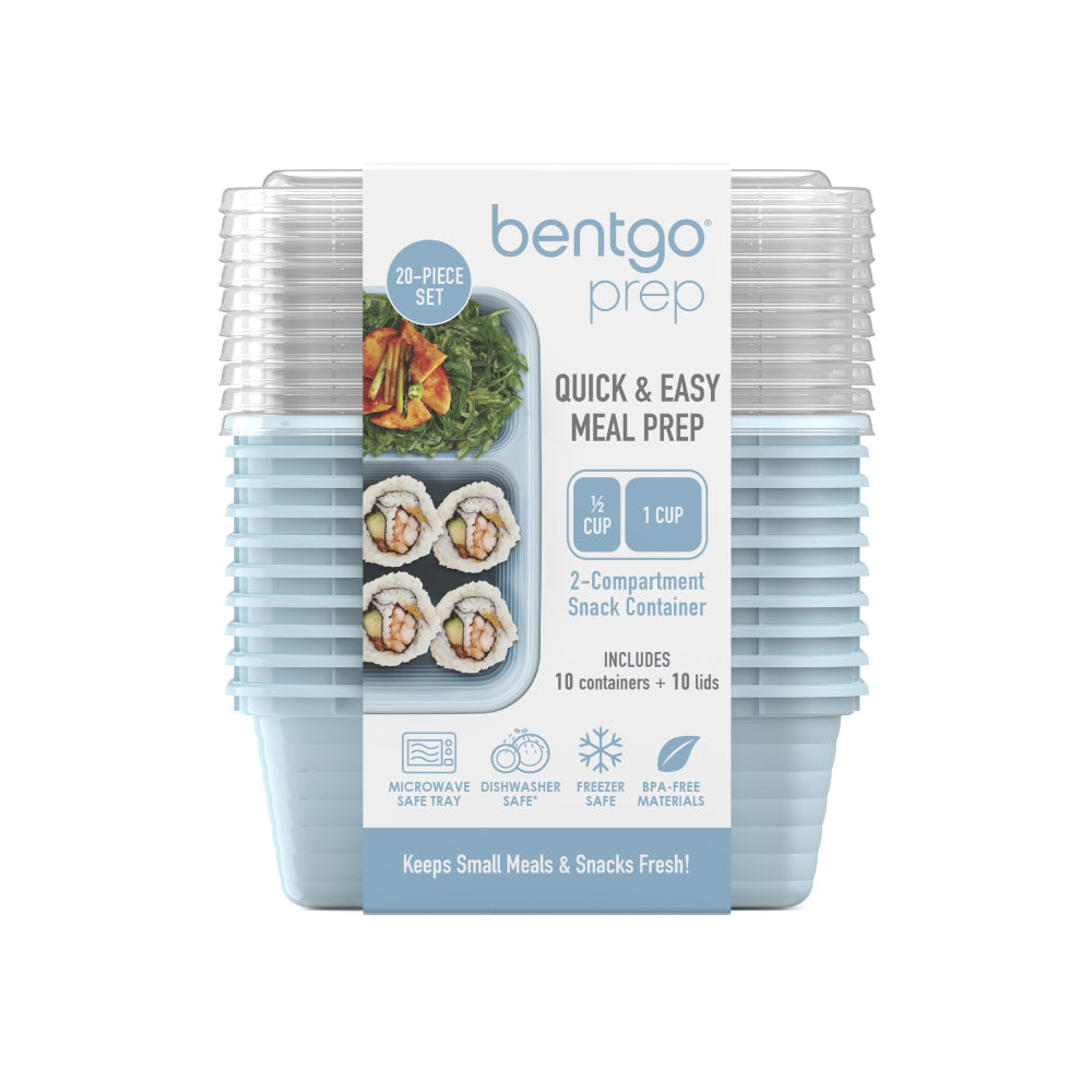 Bentgo® Prep 2-Compartment Snack Containers (20-Piece) - Sky | Product Packaging