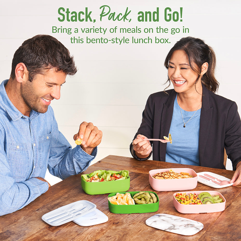 Bentgo® Classic Lunch Box (2-Pack) - Green | Stack, Pack, And Go! - Bring A Variety Of Meals On The Go In This Bento-Style Lunch Box