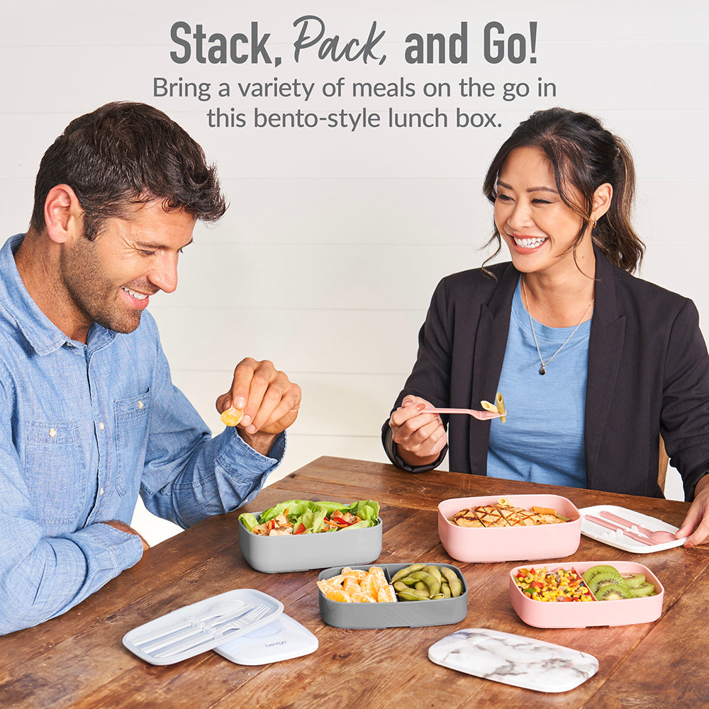 Bentgo® Classic Lunch Box (2-Pack) - Gray | Stack, Pack, And Go! - Bring A Variety Of Meals On The Go In This Bento-Style Lunch Box