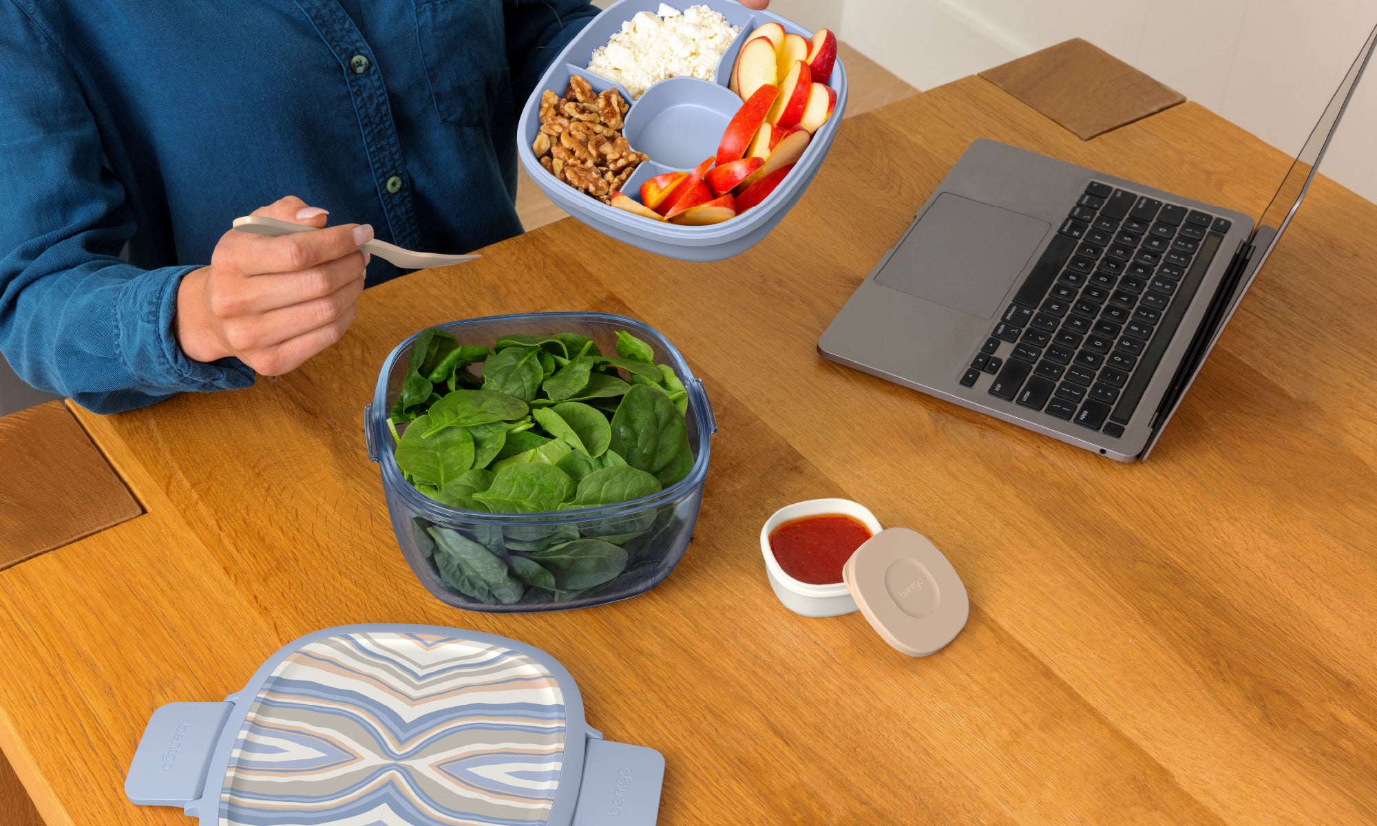 Glass Salad Prints Container