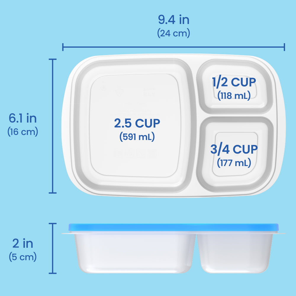 Bentgo® Easyboxes 4-Compartment Snack Containers 8-Piece Set - Classic | Dimensions