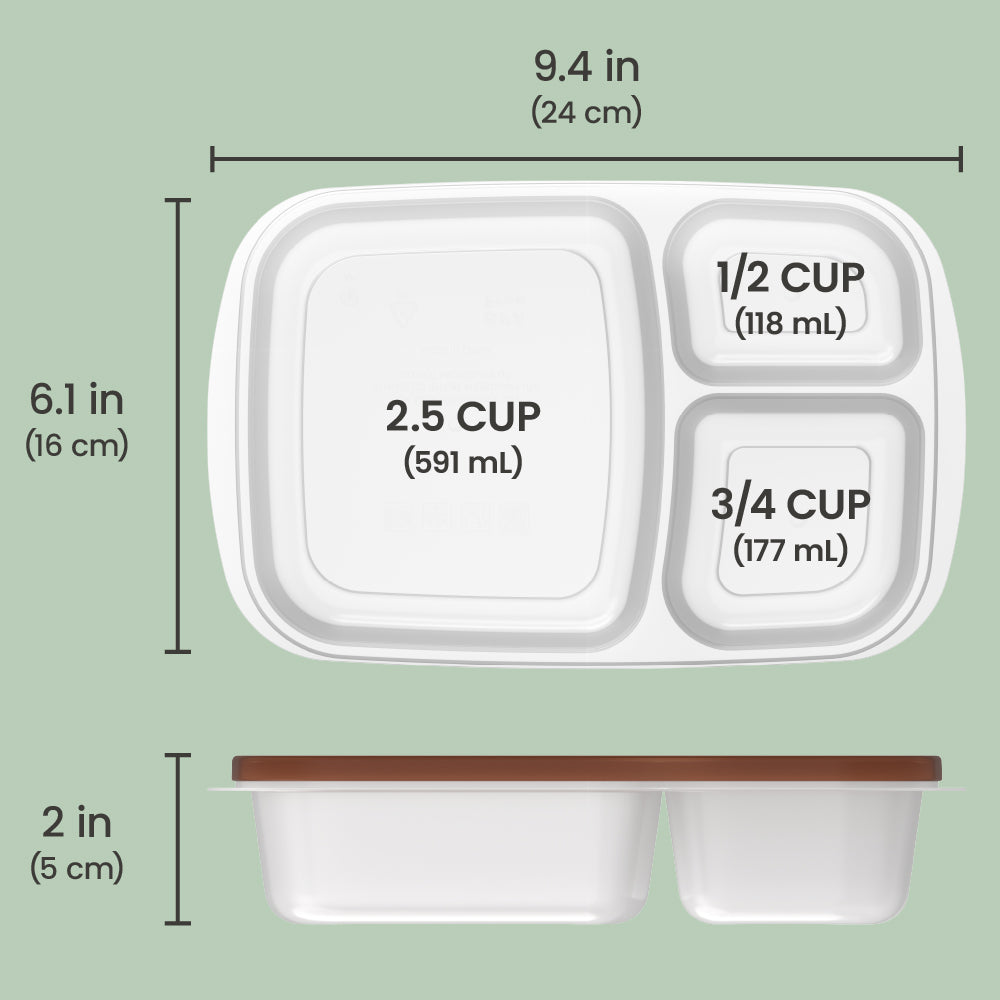 Bentgo® Easyboxes 4-Compartment Snack Containers 8-Piece Set - Earth Tones | Dimensions