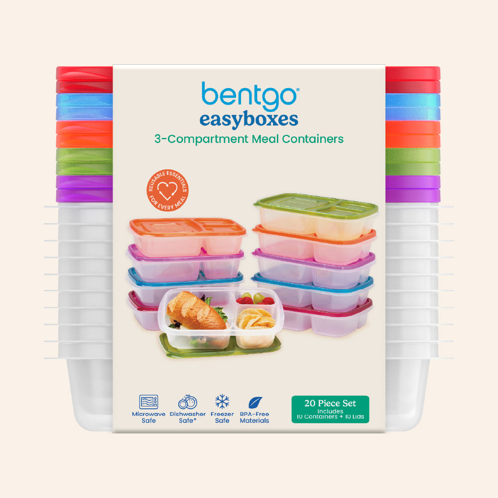 Bentgo® Easyboxes 4-Compartment Snack Containers 20-Piece Set - Classic | Packaging