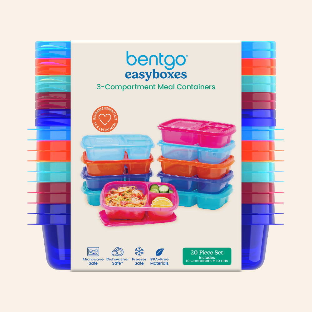 Bentgo® Easyboxes 4-Compartment Snack Containers 20-Piece Set - Jewel Brights | Packaging