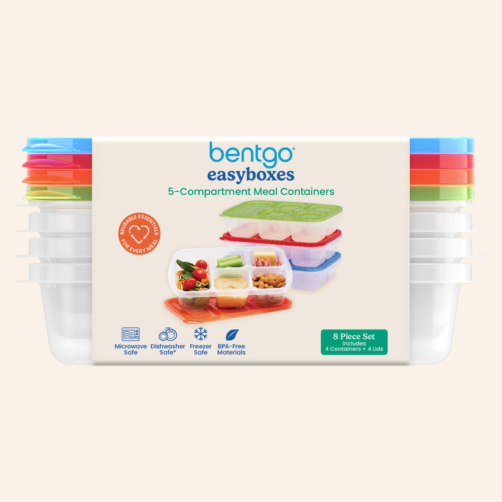 Bentgo Easyboxes 5-Compartment Food Containers 8-Piece Set - Classic | Packaging