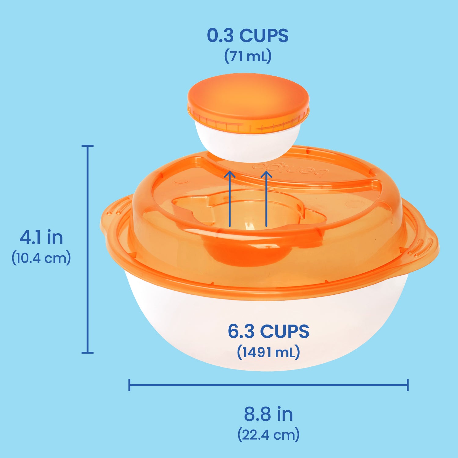 Bentgo Easyboxes™ Salad-to-Go Containers 8-Piece Set - Classic | Product Dimensions