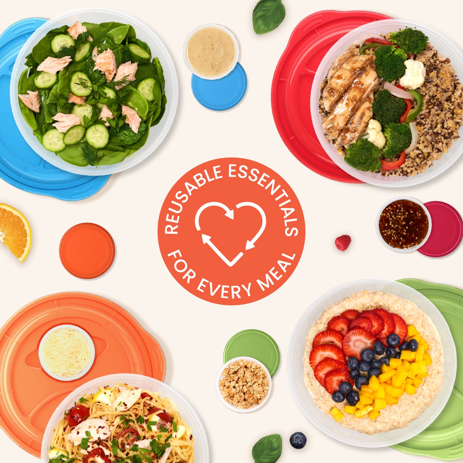 Bentgo Easyboxes™ Salad-to-Go Containers 8-Piece Set - Classic | Reusable Essentials For Every Meal