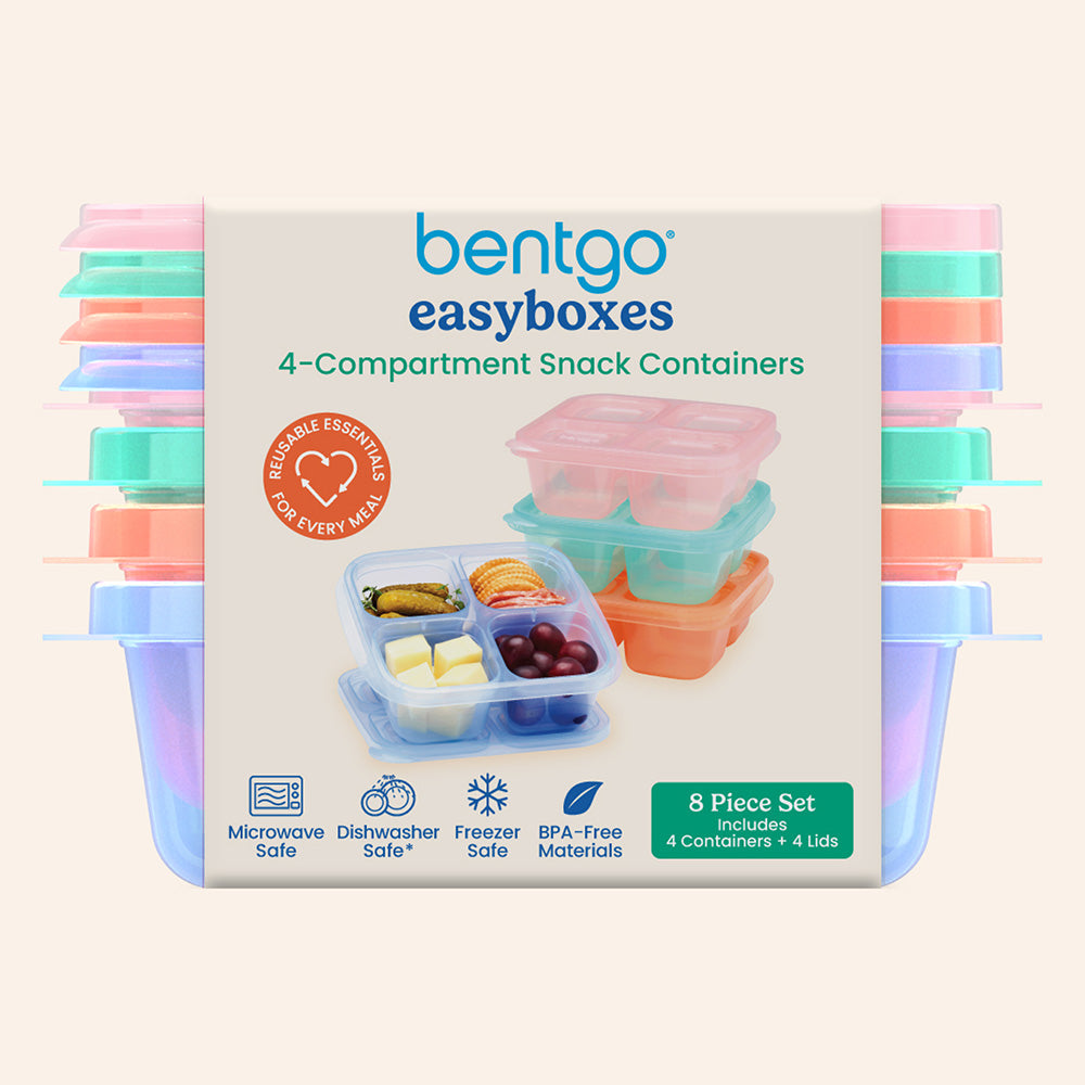 Bentgo® Easyboxes 4-Compartment Snack Containers 8-Piece Set - Pastels | Packaging