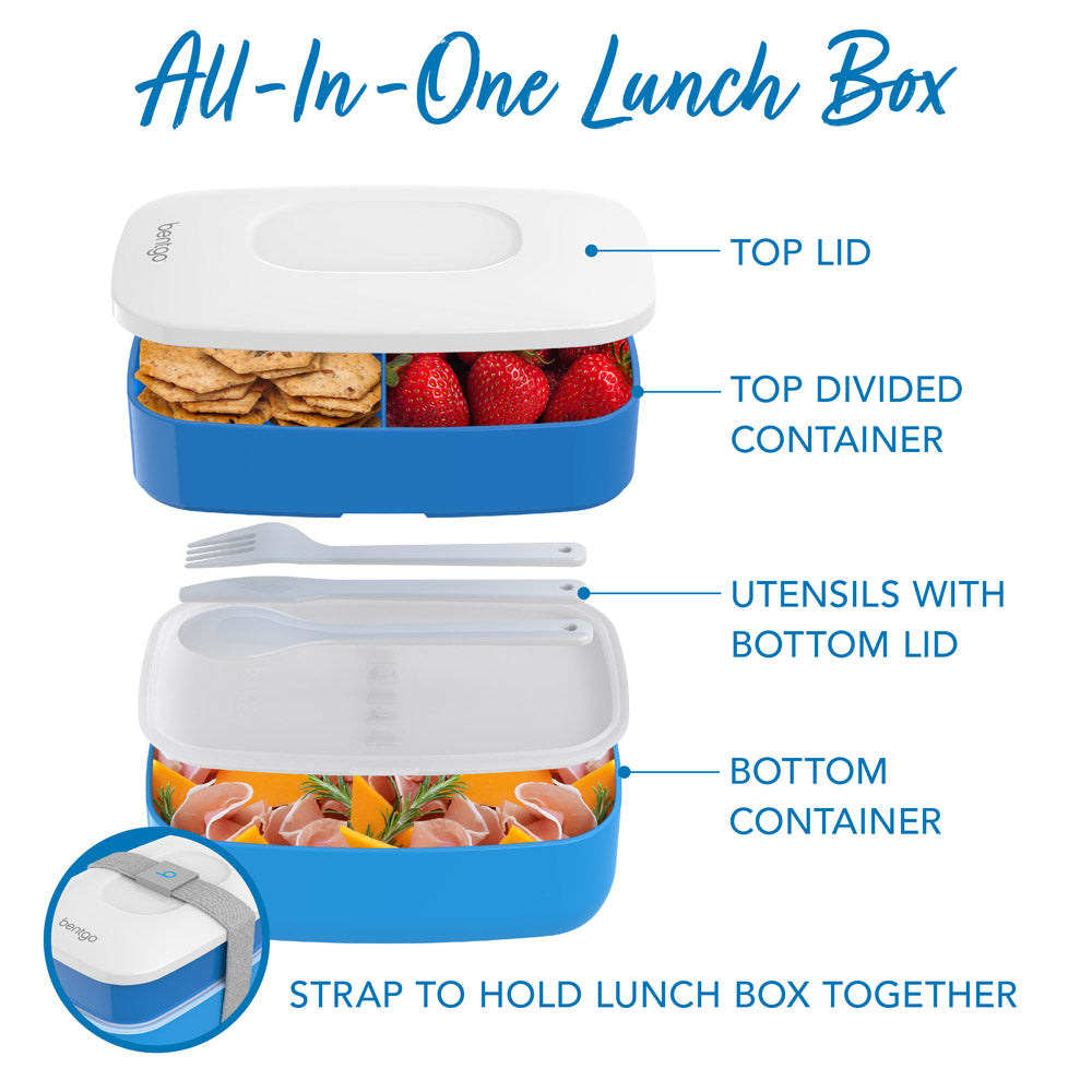  6 Pack Snack Containers, 4 Compartment Divided Snack
