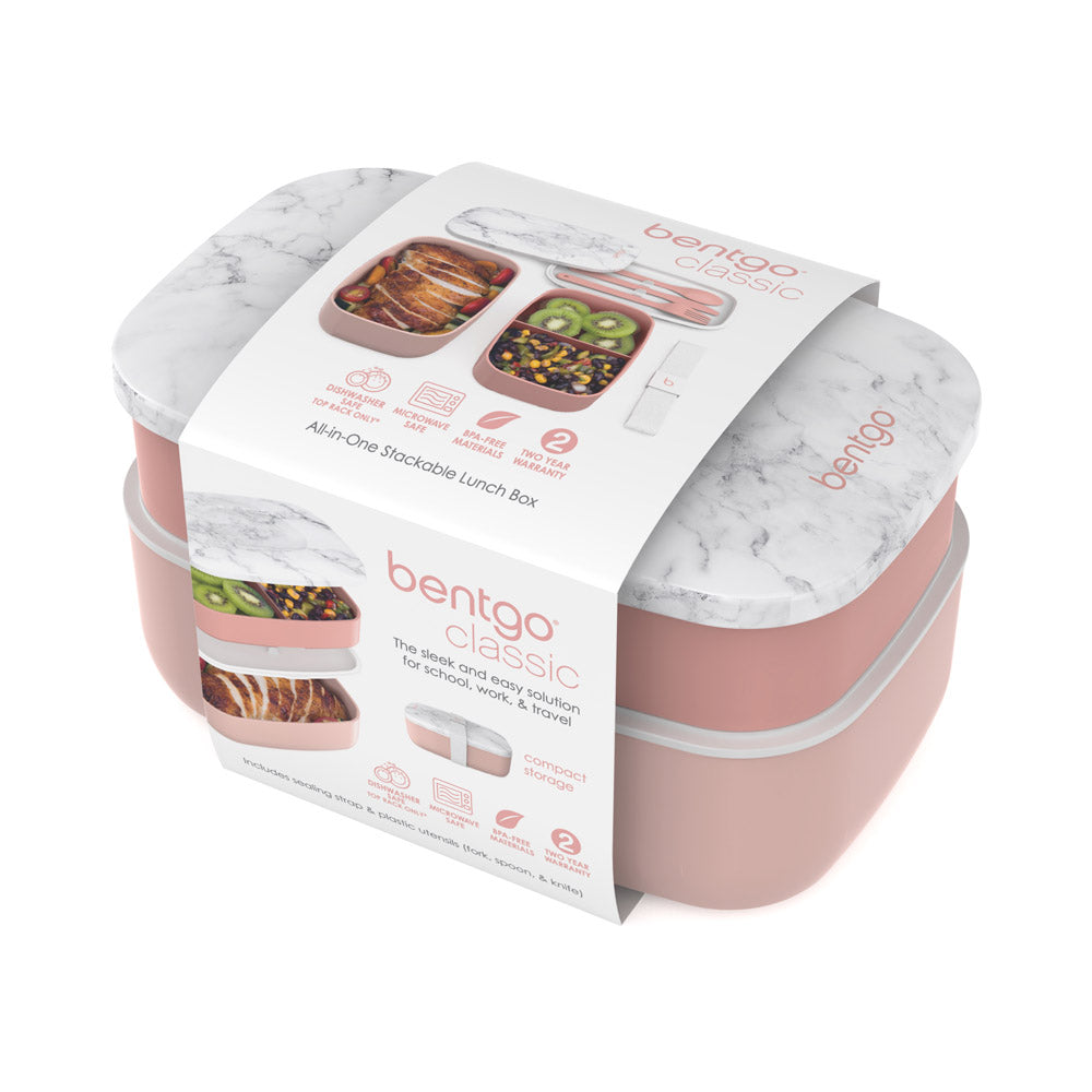 Bentgo® Classic Lunch Box | Bento Style Lunch Box | Blush Marble
