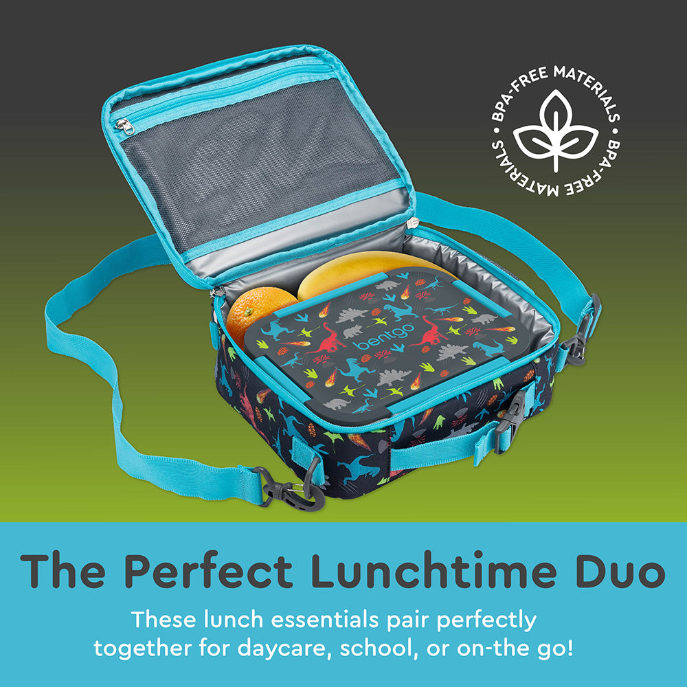 Bentgo® Kids Snap & Go 2-Piece Lunch Set  - Dinosaur | The Perfect Lunchtime Duo - These Lunch Essentials Pair Perfectly Together For Daycare, School, Or On-The-Go!