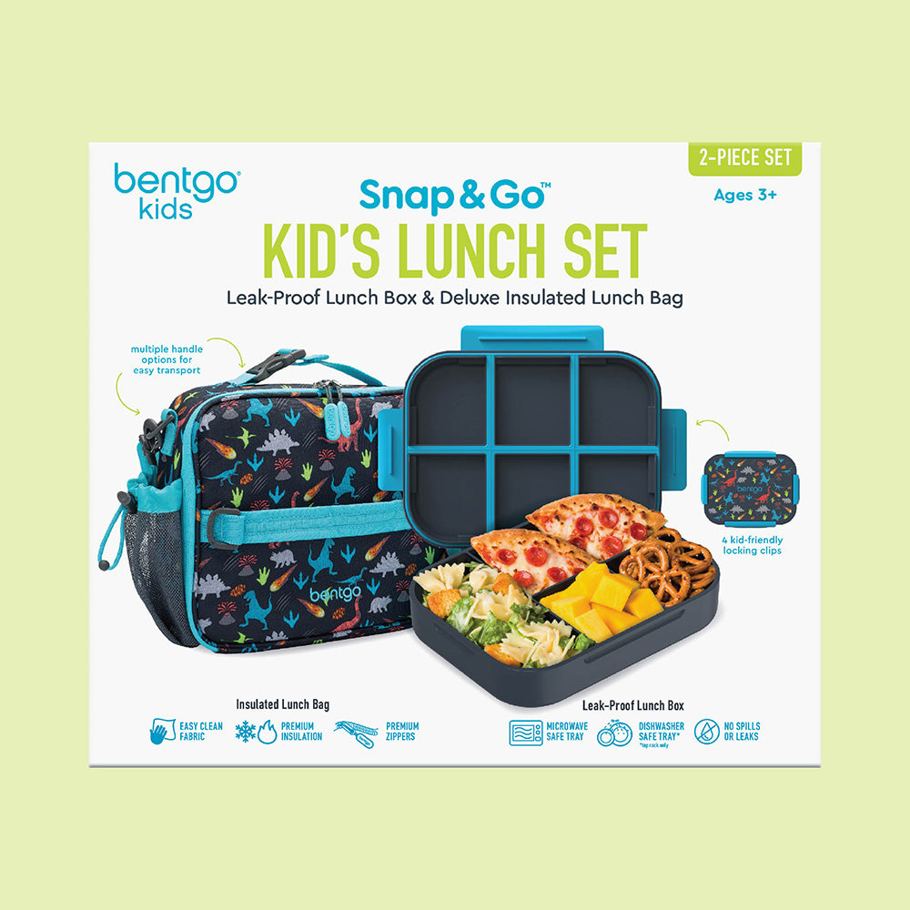 Bentgo® Kids Snap & Go 2-Piece Lunch Set  - Dinosaur | Packaging